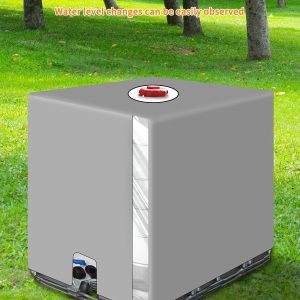 Zaštitna navlaka za IBC tank – 1000 L (siva, s prozirnim prozorom)